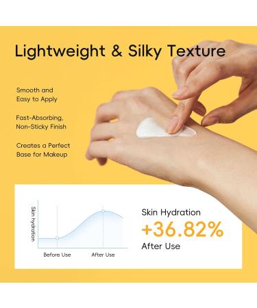 Face Sunscreen SPF 50 with Snail Mucin Hydrating Daily Lightweight Body Sunscreen Non-Greasy & Non-White Cast Sensitive Skin-Friendly 50g - Buy Online on GoSupps.com