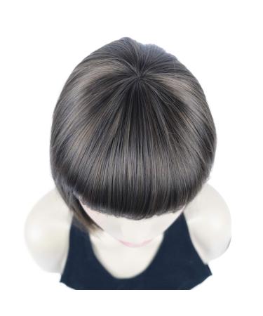 Shop Lydell Synthetic Short Bob Wig Cute Flat Bangs Heat Resistant Light Chestnut Brown & Light Brown - Buy Online on GoSupps.com