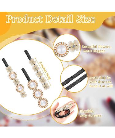 4-Piece Pearl Flower Hair Bun Maker Set | Women's & Girls' Hair Styling Tools - Donut Hair Dutt & Knot Holder - Buy Online on GoSupps.com