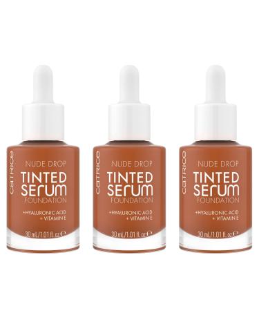 Catrice Nude Drop Tinted Serum Foundation No. 095N Nude long-lasting mattifying natural for sensitive skin vegan oil-free perfume-free alcohol-free pack of 3 (3x30ml) 095N 10 g (pack of 3)