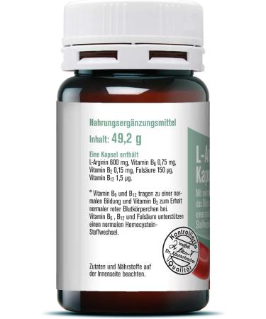 Sovita L-Arginine Plus Capsules - Essential B Vitamins for Blood Health & Homocysteine Support | Dietary Supplement | 60 Capsules - Buy Online on GoSupps.com