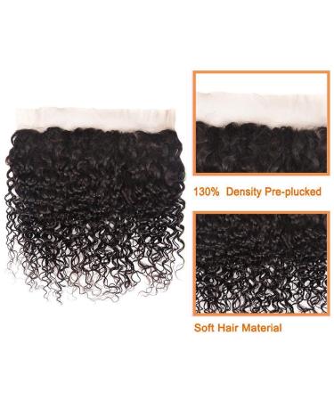 Water Wave Virgin Human Hair Bundles with Frontal - Brazilian Curly Extensions Natural Color 20 22 24+18 - Buy Online on GoSupps.com