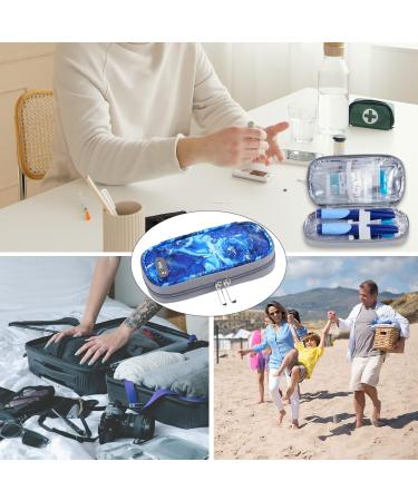 LengKe Insulin Cooler Travel Case - Portable Diabetic Medication Bag with Ice Pack (Quicksand Blue) - Buy Online on GoSupps.com