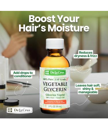 De La Cruz Vegetable Glycerin 100% Pure Liquid Glycerine USP Grade for Hair Skin and DIY Projects Glass Bottle 2 FL.OZ. (3 Bottles) - Buy Online on GoSupps.com