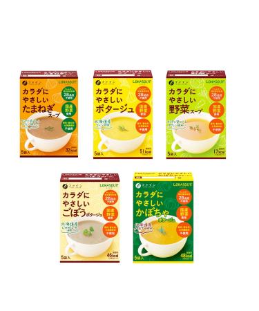 5-Flavor Soup Set (Corn Soup/Onion Soup/Pumpkin Potage/Burdock Potage/Vegetable Soup) 5 bags per box - Buy Online on GoSupps.com