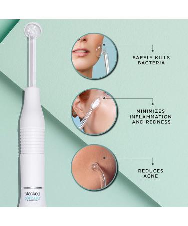 StackedSkincare High Frequency Wand: Acne Clearing Painless Face Tool with Gas Electrodes - Buy Online on GoSupps.com