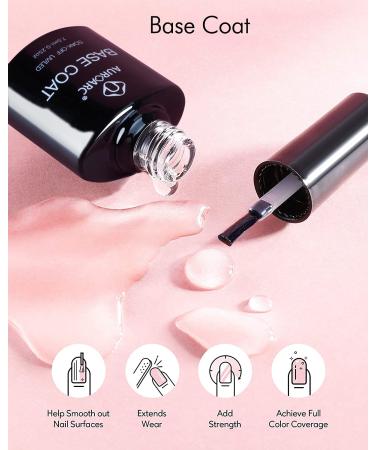 Gel Nail Polish Kit with UV Light Starter Set - 6 Nude Colors + 1 Glitter Gel Polish - Professional 48W LED Lamp, Base Coat, Top Coat - Ideal for Women Beginners - Pink - Buy Online on GoSupps.com