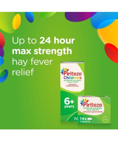 Piriteze Allergy Relief Tablets 24-Hour Max Strength Cetirizine Antihistamine - 7 Tablets - Buy Online on GoSupps.com