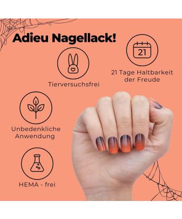 Original Miss Sophie Nail Foils Halloween - 24 Ultra-Thin Color Gradient Nail Polish Stripes for Finger & Toenails - Sticks to Natural Painted Acrylic Gel & Shellac Nails - Buy Online on GoSupps.com