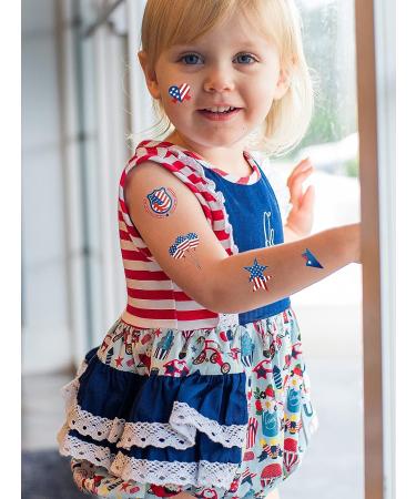 TOROKOM 80+ Patterns Patriotic Temporary Tattoos - American Flag Red White Blue Design Stickers for 4th of July Party Decorations - Buy Online on GoSupps.com