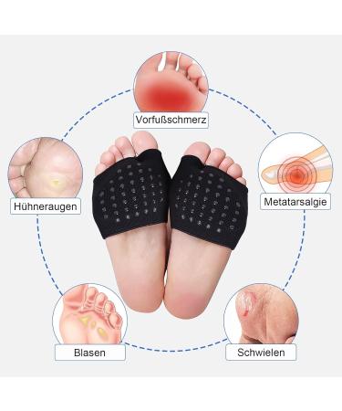 Buy Zakasa Bale Cushion - Gel Silicone Forefoot Pads for Men & Women | Soft Anti-Slip Midfoot Cushion - Size S - Black - 1 Pair - Buy Online on GoSupps.com