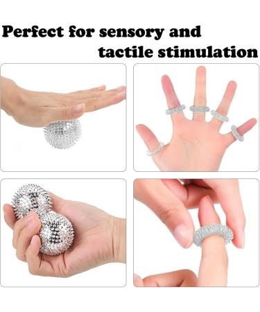 Buy Mhduyeg Hedgehog Ball Massage Set & Finger Rings for Stress Relief | Acupressure Balls for Circulation - International Shipping Available - Buy Online on GoSupps.com