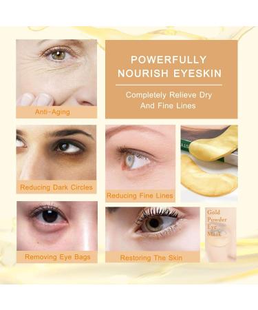 24k Gold Eye Mask - 25 Pairs for Puffy Eyes, Dark Circles, Moisturizing & Wrinkle Treatment - Buy Online on GoSupps.com