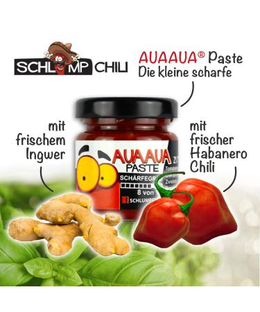 Buy Schlump-Chili AUA AUA XL Habanero Chili Paste with Ginger - Set of 6 (6 x 90g) | International Shipping Available - Buy Online on GoSupps.com