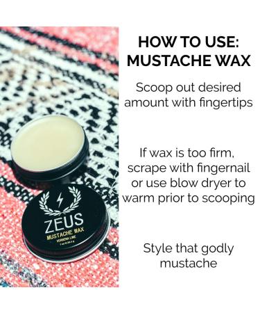 ZEUS 1oz Light Hold Mustache Wax - USA Made, Natural Shine, Moisturizing Beard Care - 1 Ounce - Buy Online on GoSupps.com