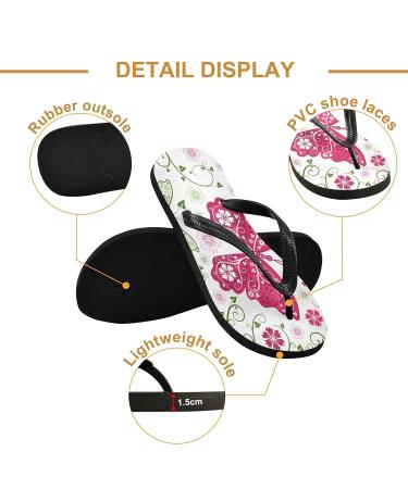Shop Mnsruu Floral & Butterfly Motif Flip-Flops | XXL Sizes for Home Hotel Spa & Travel | Comfortable Unisex Footwear - Buy Online on GoSupps.com