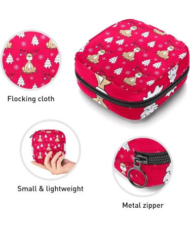 Christmas Deer Menstrual Cup Pouch - Multi-colored Period Bag for Women and Teen Girls - Buy Online on GoSupps.com