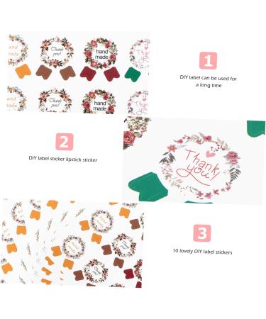  BIUDECO 10 Pieces Lipstick Stickers Handmade Labels Candy Bag Stickers Lip Balm Container Stickers Manual PVC One Sheet - Buy Online on GoSupps.com