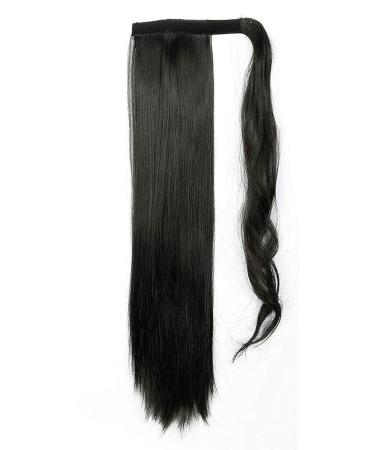 Pferdeschwanz Clip-In Hair Extensions - 66cm Ombre Natural Black Ponytail Wrap | Magical Adhesive Tape-In - Buy Online on GoSupps.com