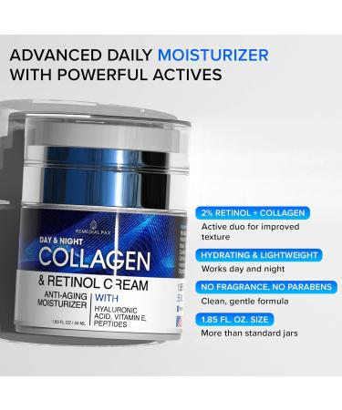 Collagen Face Cream with Retinol & Hyaluronic Acid Anti Aging Moisturizer for Women & Men Firming Day & Night Cream for Wrinkles Hydrating Facial Lotion for All Skin Types - Buy Online on GoSupps.com