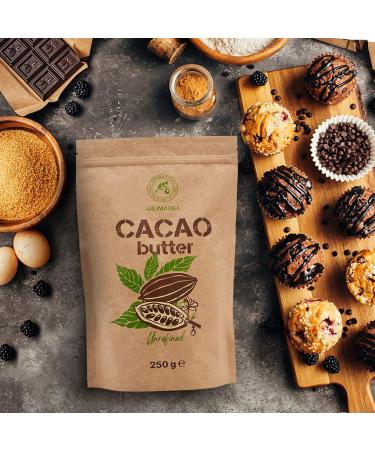 Cocoa Butter - 250g - Pure and Unrefined - Cold Pressed - Raw Food - Theobroma Cocoa - Superfood - Edible Cocoa Butter - Buy Online on GoSupps.com