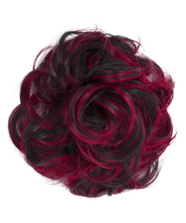 CAISHA by PRETTYSHOP Large Hairpiece Scrunchy Instant Updo Curly Messy Bun Red Mix G30E red mix #2BH113B G30E