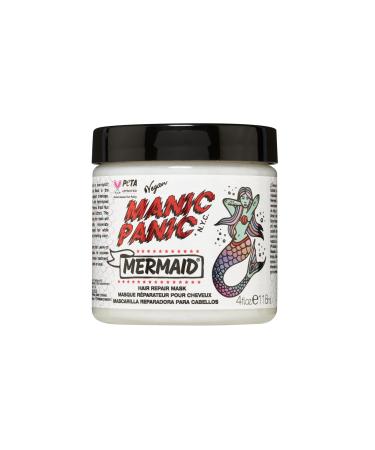 MANIC PANIC Mermaid Mask - pH Balanced Hair Treatment for Dry Damaged Hair Formulated with Hydrolyzed Wheat Vegetable Proteins Sunflower Seed + Brazil Nut Oil - Vegan Unscented Hair Care (4oz)
