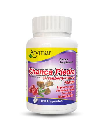Arymar Chanca Piedra with Cranberry Herbal Support for Urinary Wellness & Kidney Function (60 Capsules) (120 Capsules)
