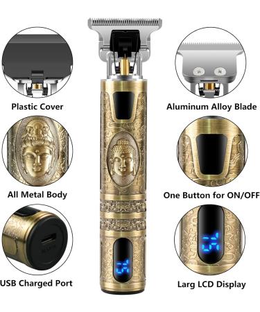 CKCLR Men's Hair Clippers - Professional Waterproof Electric Shaver with LCD Display for Cordless Hair Trimming and Cutting (Bronze) - Buy Online on GoSupps.com