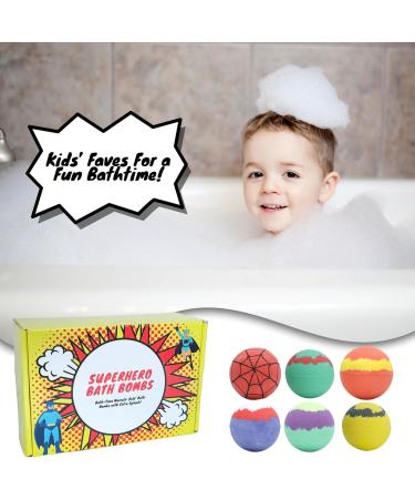 Superhero Bath Bombs for Kids - Set of 6 Handmade Fizzies Moisturizing Bubble Formula - Kids Bath Bombs - Bath Bombs for Boys - Bath Bombs - Perfect for Birthday Christmas Easter Halloween - Buy Online on GoSupps.com