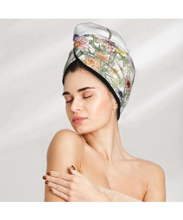 Hair Towel Wrap - Quick-Drying Turban with Button | Autumn Garden Hair Drying Towel - Buy Online on GoSupps.com