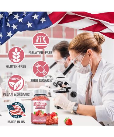 Collagen Gummies with Vitamin C Zinc and Biotin Strawberry Flavor Beauty Supplement Hydrolyzed Collagen Peptides Supplement for Hair Skin Nails & Wrinkles Non-GMO Gluten Free 60 Gummies Strawberry 60 Count (Pack of 1) - Buy Online on GoSupps.com