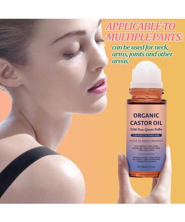 CleJoy Castor Oil Roll on in Glass Bottle Organic Castor Oil Roll On 100% Pure for Whole Skin and Moisturize Skin Pure Organic Cold Pressed Essential oil 50ML - Buy Online on GoSupps.com