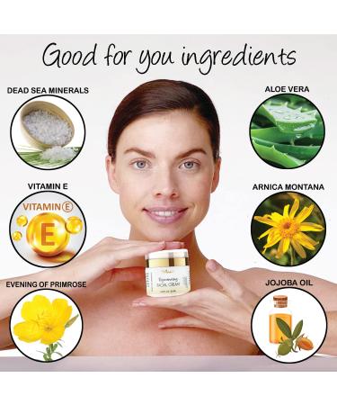 Deluvia Face Moisturizer Cream - Organic Aloe Vera Coconut Oil Vitamin C & E | Rejuvenating Daily Lotion for Dry & Sensitive Skin - Buy Online on GoSupps.com