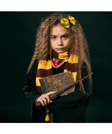 2PC Stripe Hair Bow Clips 4 Inch Women Wizard Dress Up Halloween Costume Hair Accessories Yellow for Harry - Buy Online on GoSupps.com