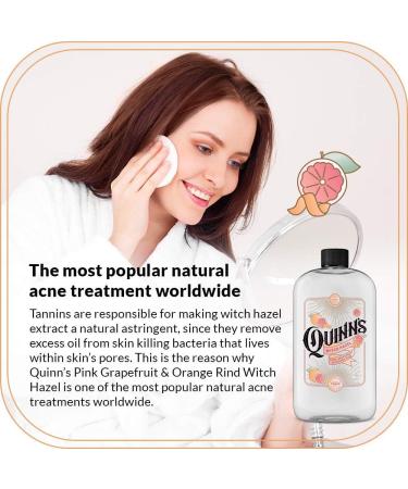 Quinn's Alcohol-Free Witch Hazel with Aloe Vera 16oz (Pink Grapefruit & Orange Rind) - Gentle Toner & Skin Soother - Buy Online on GoSupps.com