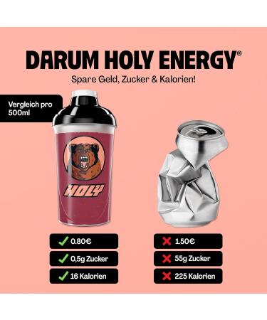 Holy Energy Gaming Booster 'Blueberry Bear' | 50 Portions | Focus Drink with Newcaff & Green Tea Extract | Vegan & Natural Fruit Flavors - Buy Online on GoSupps.com