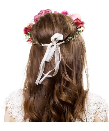 Ever Fairy Flower Crown - Natural Bridal Head Jewelry Rustic Hair Wreath & Greek Halo Headdress for Women | Perfect for Weddings & Bridal Parties - Buy Online on GoSupps.com