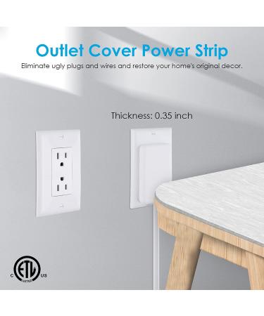 Thin Flat Plug Power Strip  JUNNUJ Wall Outlet Cover 1200J Surge Protector Slim Mount Outlet Safety Covers Baby Proof Wall Plug with 3 Outlets 2 USB Charging Station Childproof Socket 6ft Power Cord 6FT White - Buy Online on GoSupps.com