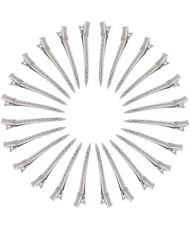24 Pcs Duck Billed Hair Clips - Styling Sectioning Silver Metal Clips for Women | Alligator Curl Clips for Long Hair Roller Salon - 24 Pack - Buy Online on GoSupps.com