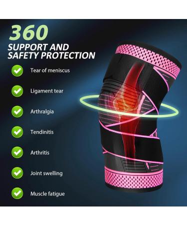 Adjustable Knee Support Brace 1 pack Compression Knee Sleeves for Men Women Use for Meniscus Tear Arthritis Tendinitis Ligament Injury Weight Lifting Anti Slip Knee Brace (Rose Red X-Large) Rose Red X-Large - Buy Online on GoSupps.com