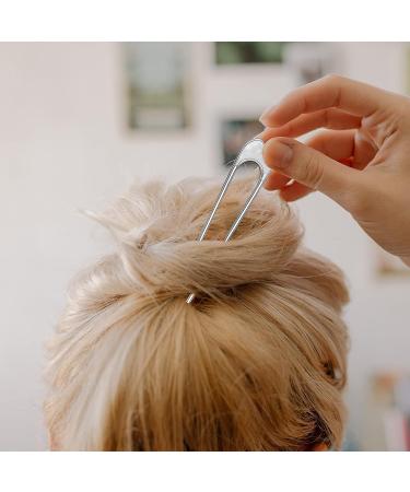 12 French Twist Hair Forks - Large U-Shaped Styling Pins for Long, Thick, Curly, and Fine Hair - Vintage Metal Hair Sticks - Buy Online on GoSupps.com