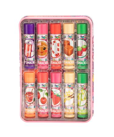 Lip Smacker Holiday Christmas Flavored Lip Balm Tin - 10-Piece Set | Festive Christmas Flavors - Buy Online on GoSupps.com