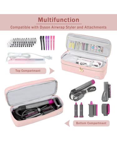 Double-Layer Travel Carrying Case Compatible with Revlon One-Step Hair Dryer Brush/Dyson Airwrap Styler/Volumizer/Hot Tools Portable Storage Organizer Bag For Shark FlexStyle Attachment Pink(Bag Only) - Buy Online on GoSupps.com