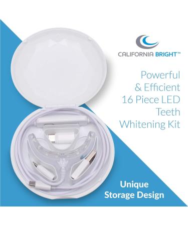 California Bright Smart Teeth Whitening Kit | LED Light Mouthpiece, 4 Gel Pens | Portable Case, Shade Guide | Smartphone & USB Compatible - Buy Online on GoSupps.com