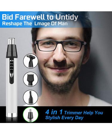 Professional USB Rechargeable Ear & Nose Hair Trimmer - 4 in 1 Waterproof Clippers for Men & Women - Buy Online on GoSupps.com