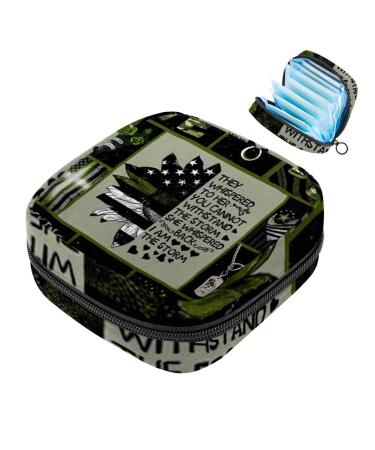 Women's napkin storage pocket military camouflage sunflower USA flag menstrual cup portable women's tapes storage bags female menstruation first period bag