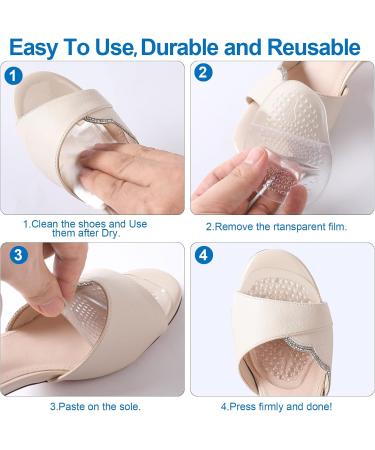 Metatarsal Pads for Foot Pain Relief - Soft Gel Ball of Foot Cushions for Men & Women | 4 Pairs Clear (4.2 x 2.8 - Buy Online on GoSupps.com