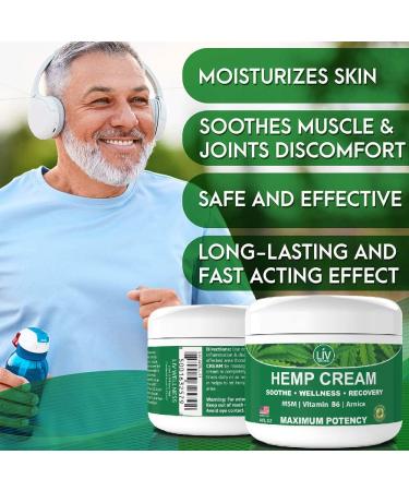 Fast Acting Natural Hemp Cream for Joints, Muscles, Back, Knees & Neck - 4 oz - Made in USA - Buy Online on GoSupps.com