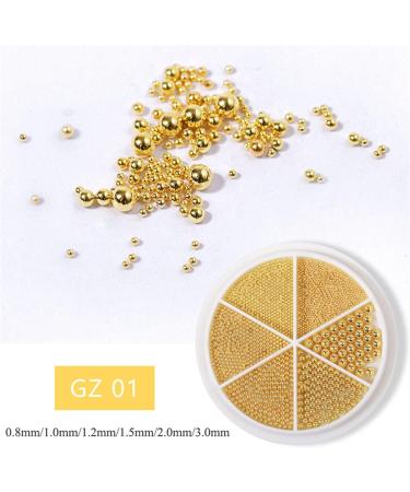 Metallic Micro Beads for Nails - Golden Silver Rose Gold Black Caviar Beads 0.8-3.0mm - Buy Online on GoSupps.com